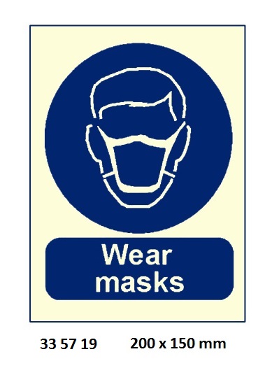 MANDATORY SIGN, 200x150 MM, WEAR FACE SHIELD | Korea (2019-5)