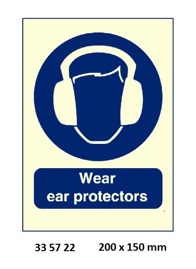 MANDATORY SIGN, 200x150 MM, EAR PROTECTION MUST BE WORN IN THIS AREA | Korea (2019-5)