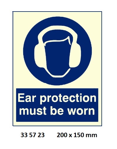 MANDATORY SIGN, 200x150 MM, WEAR EAR PROTECTION | Korea (2019-5)