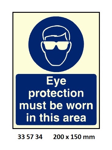 MANDATORY SIGN, 200x150 MM, EYE PROTECTION MUST BE WORN | Korea (2019-5)