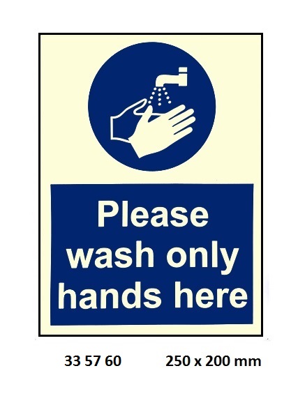 GALLEY SIGN, 250x200 MM, PLEASE WASH ONLY FOOD... | Korea (2019-5)