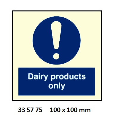 GALLEY SIGN, 100x100 MM, RAW MEAT ONLY | Korea (2019-5)