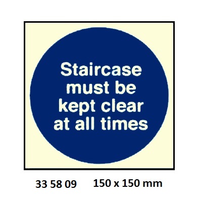 MANDATORY SIGN, 150x150 MM, AUTOMATIC FIRE DOOR KEEP CLEAR | Korea (2019-5)
