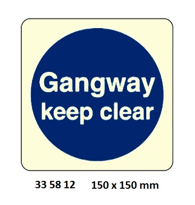 MANDATORY SIGN, 150x150 MM, FIRE ESCAPE KEEP CLEAR | Korea (2019-5)