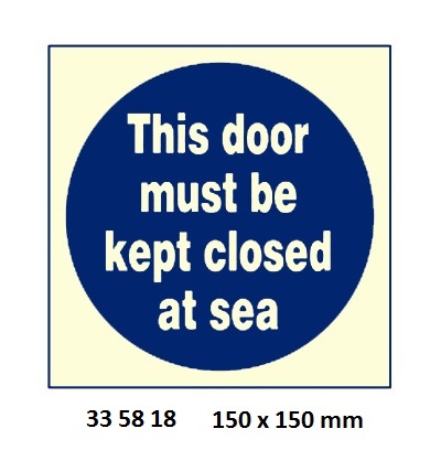 MANDATORY SIGN, 150x150 MM, THIS HATCH MUST BE KEPT CLOSED AT SEA | Korea (2019-5)