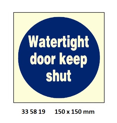 MANDATORY SIGN, 150x150 MM, THIS DOOR MUST BE KEPT CLOSED AT SEA | Korea (2019-5)