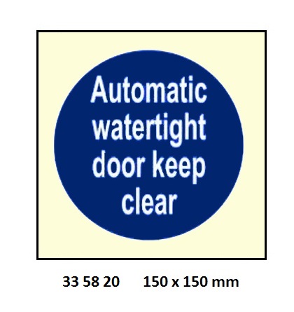 MANDATORY SIGN, 150x150 MM, WATERTIGHT DOOR KEEP SHUT | Korea (2019-5)