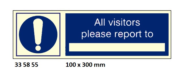 MANDATORY SIGN, 100x300 MM, ALL VISITORS TO REPORTED TO THE DUTY?? | Korea (2019-5)