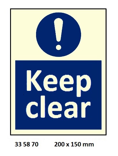MANDATORY SIGN, 100x300 MM, EMERGENCY EXIT KEEP CLEAR | Korea (2019-5)
