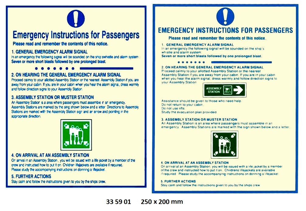 MANDATORY SIGN, 200x250 MM, EMERGENCY EVACUATION INSTRUCTIONS | Korea (2019-5)