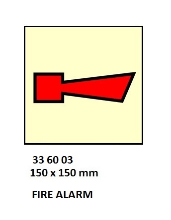 FIRE CONTROL SIGN, 150x150 MM, HORN, FIRE ALARM | Korea (2019-5)