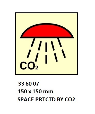 FIRE CONTROL SIGN, 150x150 MM, SPACE PRTCTD BY AUT FIRE ALARM | Korea (2019-5)