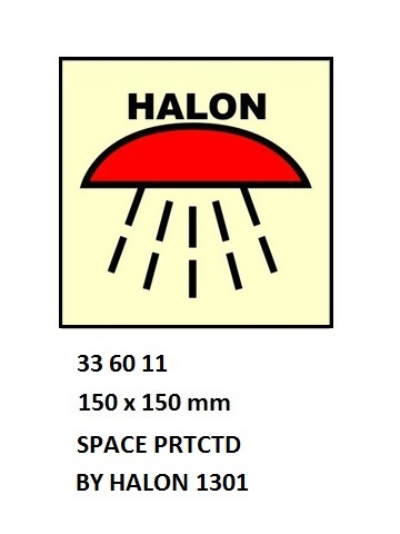 FIRE CONTROL SIGN, 150x150 MM, HALON 1301 BATTERY | Korea (2019-5)