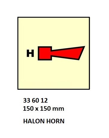 FIRE CONTROL SIGN, 150x150 MM, SPACE PRTCTD BY HALON 1301 | Korea (2019-5)