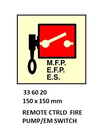 FIRE CONTROL SIGN, 150x150 MM, EMERGENCY FIRE PUMP | Korea (2019-5)