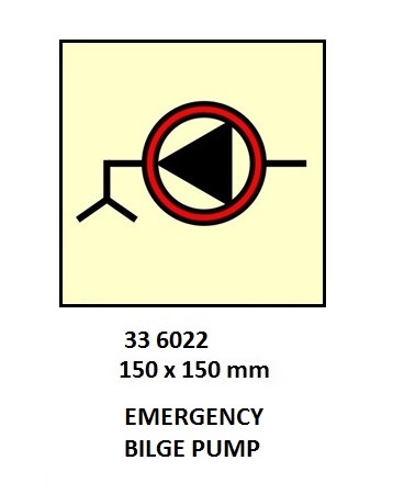 FIRE CONTROL SIGN, 150x150 MM, BILGE PUMP | Korea (2019-5)