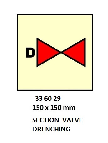 FIRE CONTROL SIGN, 150x150 MM, SPACE PRTCTD BY DRENCHING SYSTEM | Korea (2019-5)