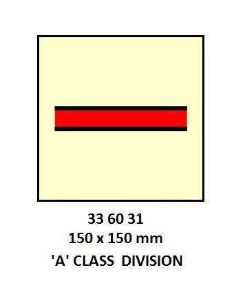 FIRE CONTROL SIGN, 150x150 MM, 'A' CLASS DIVISION | Korea (2019-5)