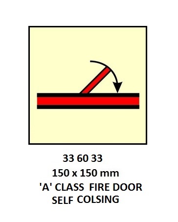 FIRE CONTROL SIGN, 150x150 MM, 'A' CLASS FIRE DOOR | Korea (2019-5)