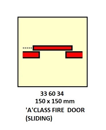 FIRE CONTROL SIGN, 150x150 MM, 'A' CLASS FIRE DOOR SELF COLSING | Korea (2019-5)