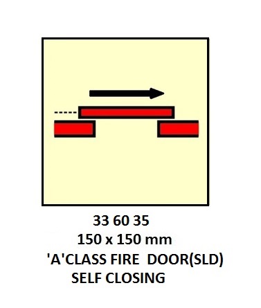 FIRE CONTROL SIGN, 150x150 MM, 'A'CLASS FIRE DOOR (SLIDING) | Korea (2019-5)
