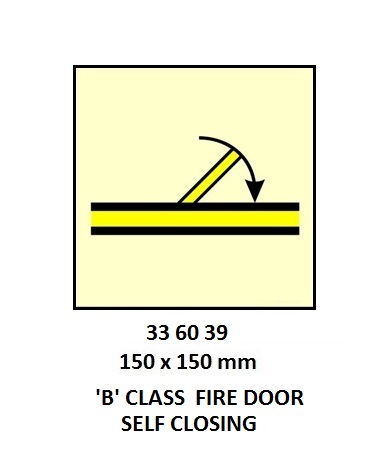 FIRE CONTROL SIGN, 150x150 MM, 'B' CLASS FIRE DOOR | Korea (2019-5)