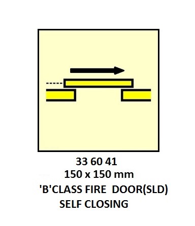 FIRE CONTROL SIGN, 150x150 MM, 'B'CLASS FIRE DOOR(SLIDING) | Korea (2019-5)