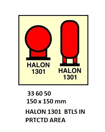 FIRE CONTROL SIGN, 150x150 MM, HALON RELEASE STATION | Korea (2019-5)