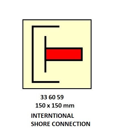 FIRE CONTROL SIGN, 150x150 MM, INTERNT'L SHORE CONNECTION | Korea (2019-5)