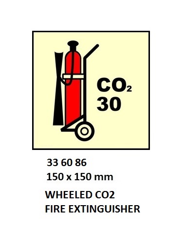 FIRE CONTROL SIGN, 150x150 MM, WHEELED PWDR FIRE EXTINGUISHER | Korea (2019-5)