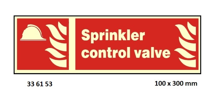 FIRE SIGN (RED), 100x300 MM, SPRINKLER CONT VALVE | Korea (2019-5)