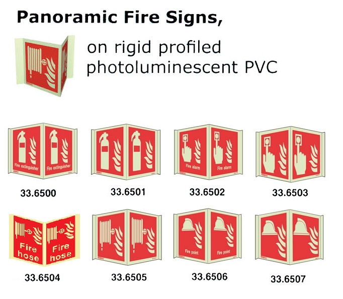 PANORAMIC FIRE SIGN, EACH FACE 150 x 150 MM, FIRE HOSE | Korea (2019-5)