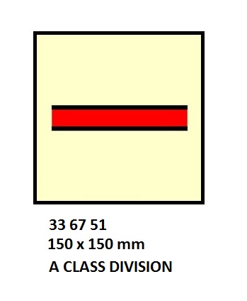 FIRE CONT SYMBOL, 150 x 150 MM, A CLASS DIVISION | Korea (2019-5)