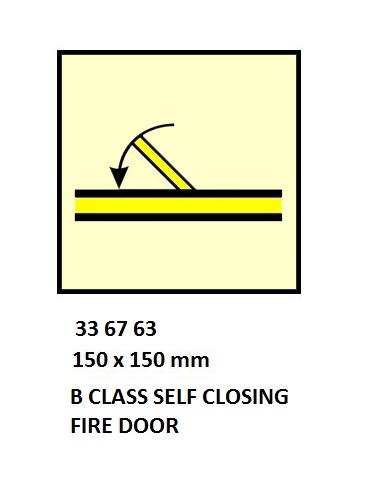 FIRE CONT SYMBOL, 150 x 150 MM, A CLASS SELF CLOSING SEMI WATERTIGHT FIRE DOOR | Korea (2019-5)