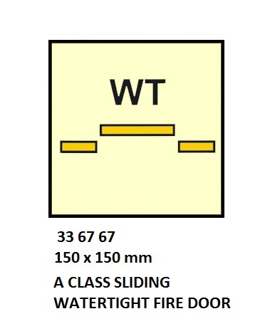FIRE CONT SYMBOL, 150 x 150 MM, A CLASS SLIDING FIRE DOOR | Korea (2019-5)