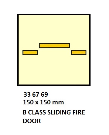 FIRE CONT SYMBOL, 150 x 150 MM, A CLASS SLIDING SEMI-WATERTIGHT FIRE DOOR | Korea (2019-5)