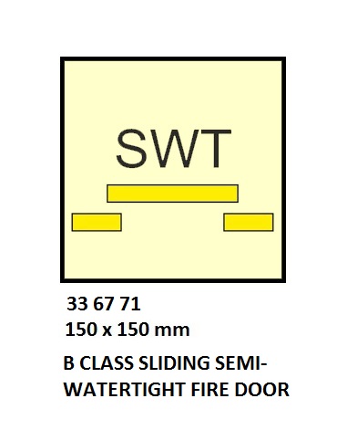 FIRE CONT SYMBOL, 150 x 150 MM, B CLASS SLIDING WATERTIGHT FIRE DOOR | Korea (2019-5)