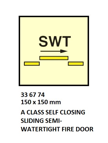 FIRE CONT SYMBOL, 150 x 150 MM, A CLASS SELF CLOSING SLIDING WATERTIGHT FIRE DOOR | Korea (2019-5)
