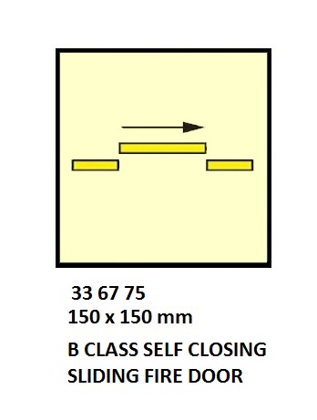 FIRE CONT SYMBOL, 150 x 150 MM, A CLASS SELF CLOSING SLIDING SEMI-WATERTIGHT FIRE DOOR | Korea (2019-5)