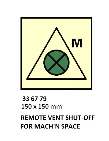 FIRE CONT SYMBOL, 150 x 150 MM, RMT. VENT SHUT-OFF FOR MACH'N SPACE | Korea (2019-5)