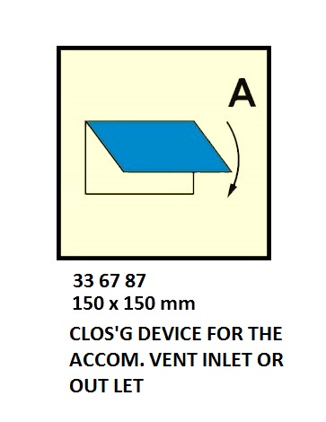 FIRE CONT SYMBOL, 150 x 150 MM, FIRE DAMPER FOR CARGO SPACE | Korea (2019-5)