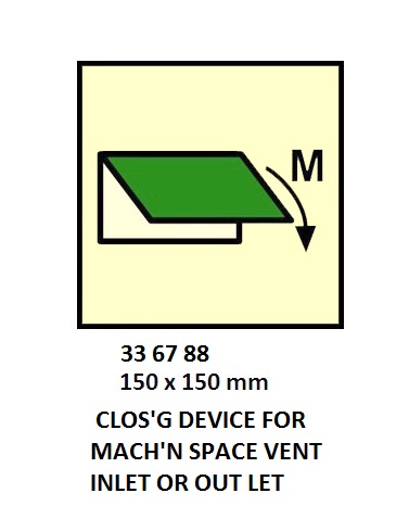 FIRE CONT SYMBOL, 150 x 150 MM, CLOS'G DEVICE FOR THE ACCOM. VENT INLET OR OUT LET | Korea (2019-5)