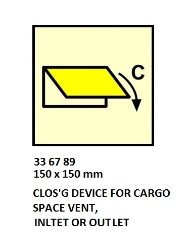 FIRE CONT SYMBOL, 150 x 150 MM, CLOS'G DEVICE FOR MACH'N SPACE VENT INLET OR OUT LET | Korea (2019-5)
