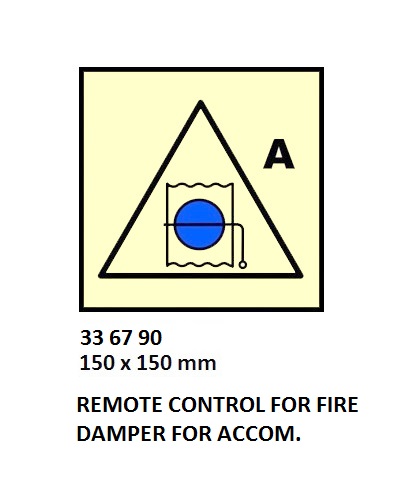 FIRE CONT SYMBOL, 150 x 150 MM, CLOS'G DEVICE FOR CARGO SPACE VENT, INLTET OR OUT LET | Korea (2019-5)