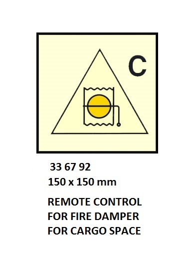 FIRE CONT SYMBOL, 150 x 150 MM, RMT. CONT'L FOR FIRE DAMPER FOR MACH'N SPACE | Korea (2019-5)