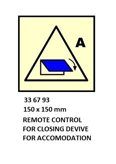 FIRE CONT SYMBOL, 150 x 150 MM, RMT. CONT'L FOR FIRE DAMPER FOR CARGO SPACE | Korea (2019-5)