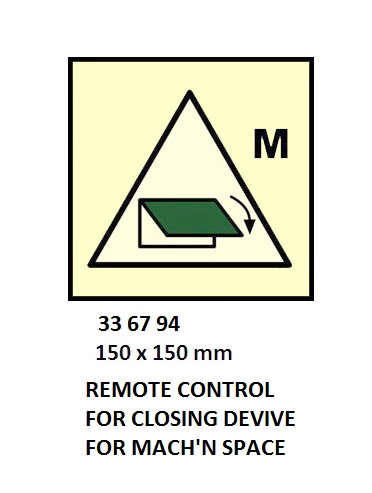 FIRE CONT SYMBOL, 150 x 150 MM, RMT. CONT'L FOR CLOSING DEVIVE FOR ACCOMODATION | Korea (2019-5)
