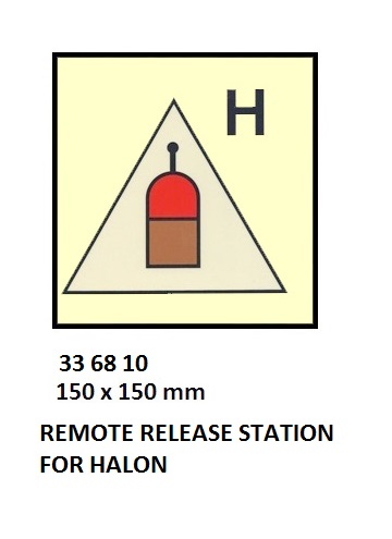 FIRE CONT SYMBOL, 150 x 150 MM, RMT. RELEASE STA. FOR HALON | Korea (2019-5)