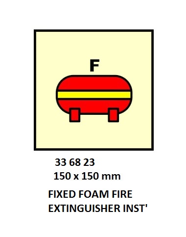 FIRE CONT SYMBOL, 150 x 150 MM, FIXED HALON OR EQUIV FIR EXT' INST' | Korea (2019-5)