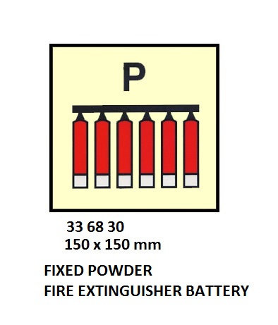 FIRE CONT SYMBOL, 150 x 150 MM, FIXED FOAM FIRE EXT' BATTERY | Korea (2019-5)